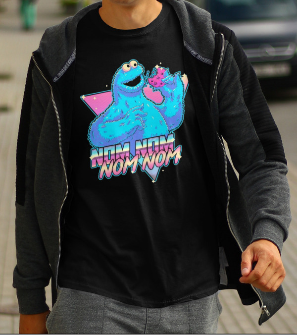 Nom Nom Nom Monster Who Loves A Cookie T-Shirt