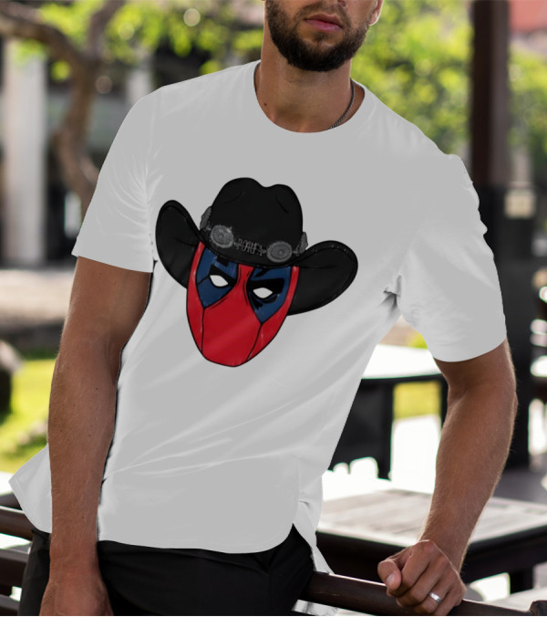 Por Favor Porfapool Deadpool Cowboy Hat Mask T-Shirt