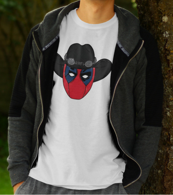 Por Favor Porfapool Deadpool Cowboy Hat Mask T-Shirt