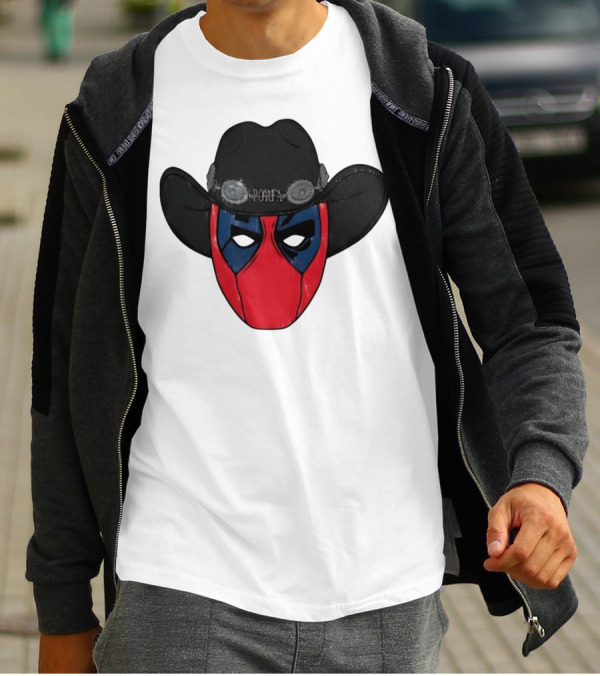 Por Favor Porfapool Deadpool Cowboy Hat Mask T-Shirt