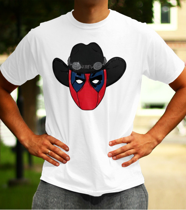 Por Favor Porfapool Deadpool Cowboy Hat Mask T-Shirt