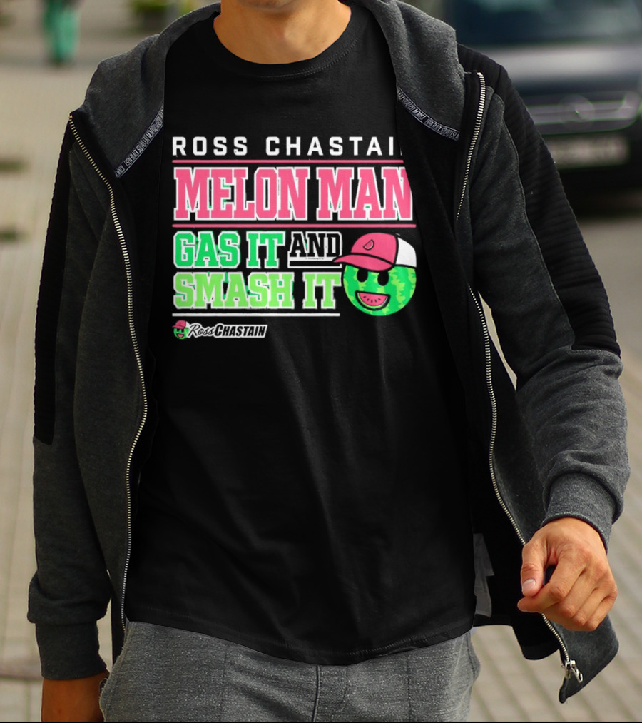 Ross Chastain Melon Man Gas It And Smash It Watermelon Face T-Shirt