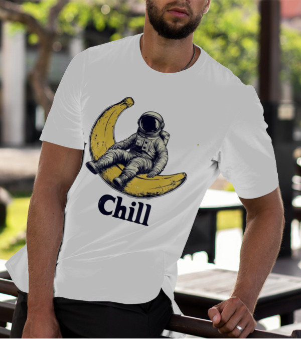 Astronaut Chill Sit On Moon Banana T-Shirt