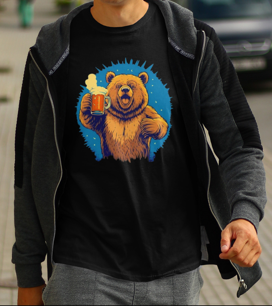Bear Drink Beer Ging T-Shirt