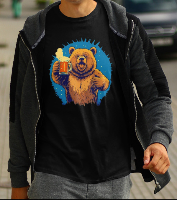 Bear Drink Beer Ging T-Shirt