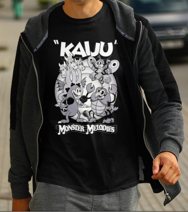 Kaiju Cartoon Monster Melodies Musical Characters T-Shirt