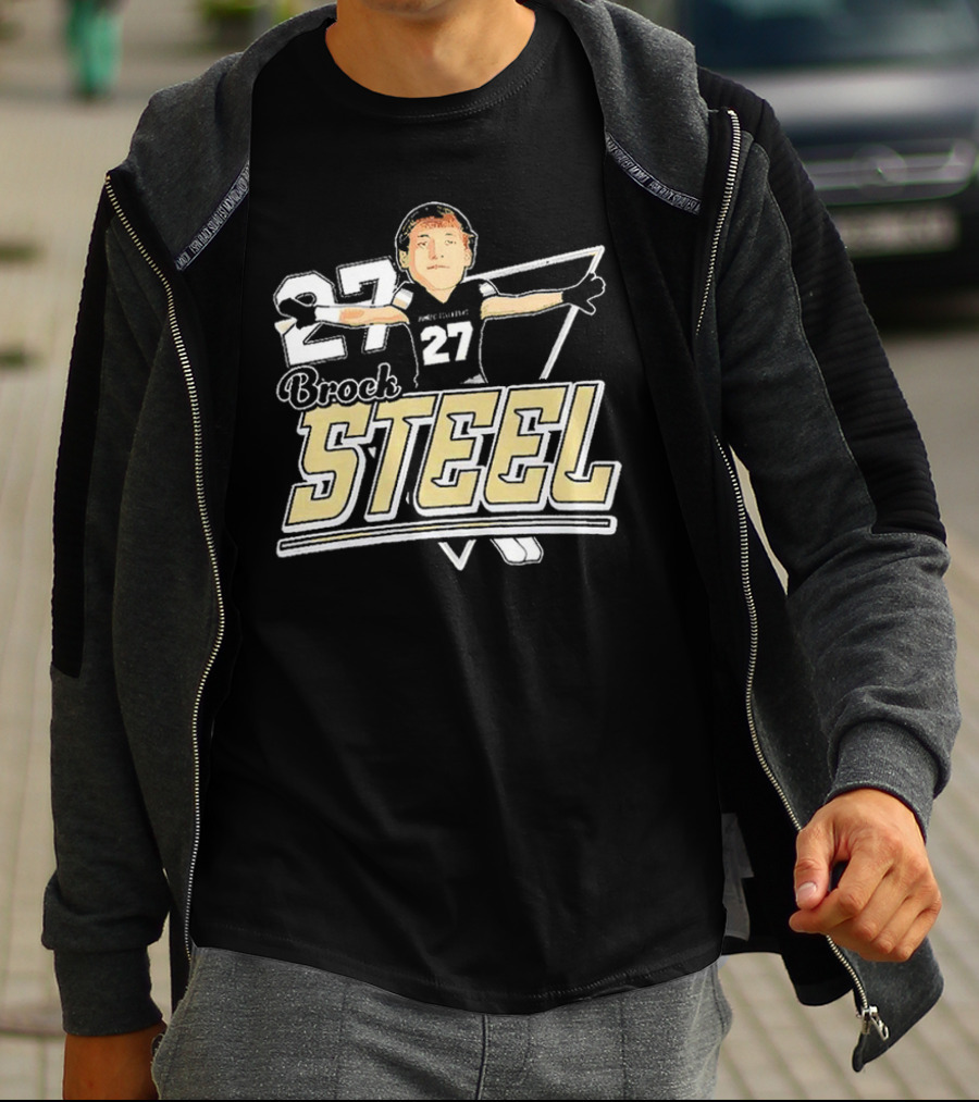 Brock Steel 27 Montana State Bobcats Cartoon T-Shirt