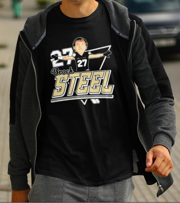 Brock Steel 27 Montana State Bobcats Cartoon T-Shirt