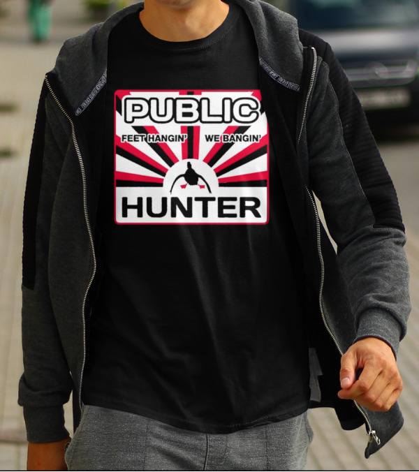 Public Hunter Feet Hangin' We Bangin' Retro Sunburst T-Shirt