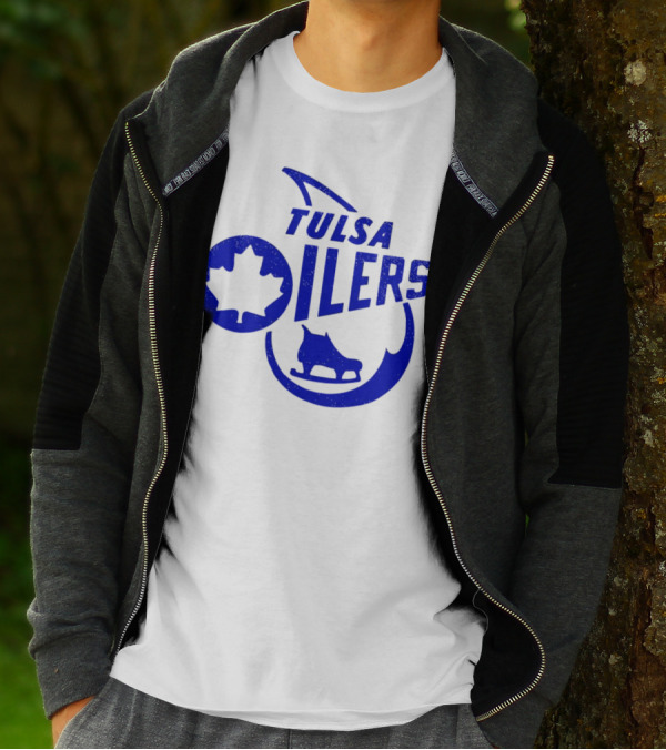 Tulsa Oilers 1982 Maple Leaf Ice Skate T-Shirt
