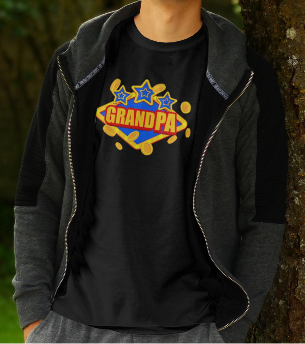 Grandpa Vegas Stars Coins T-Shirt