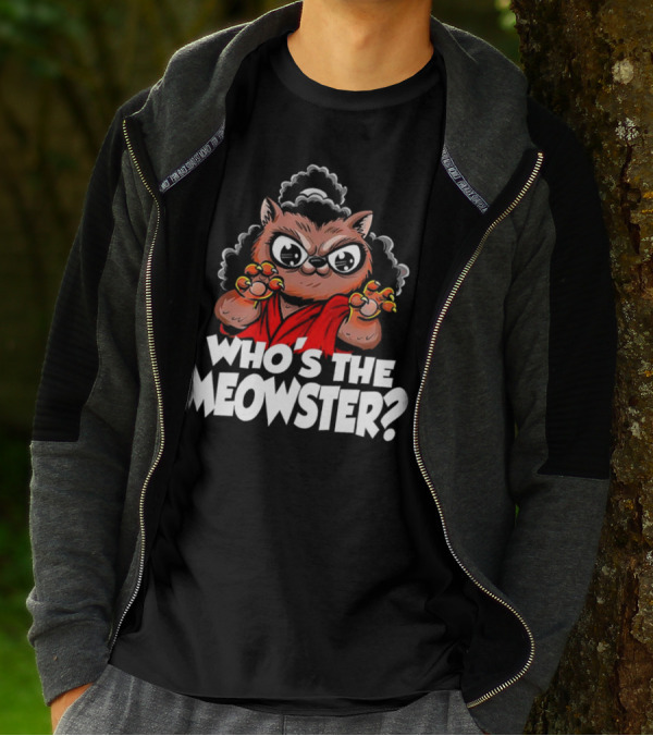 Who's The Meowster X Sho Nuff The Last Dragon Inspired Cat Character T-Shirt