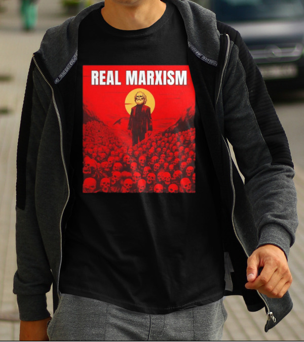 Karl Marx Real Marxism Surrounded By Skulls T-Shirt