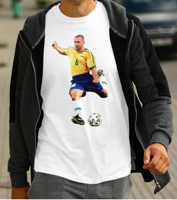 Shawberto Carlos Footballer In Brazilian Kit With Ball T-Shirt