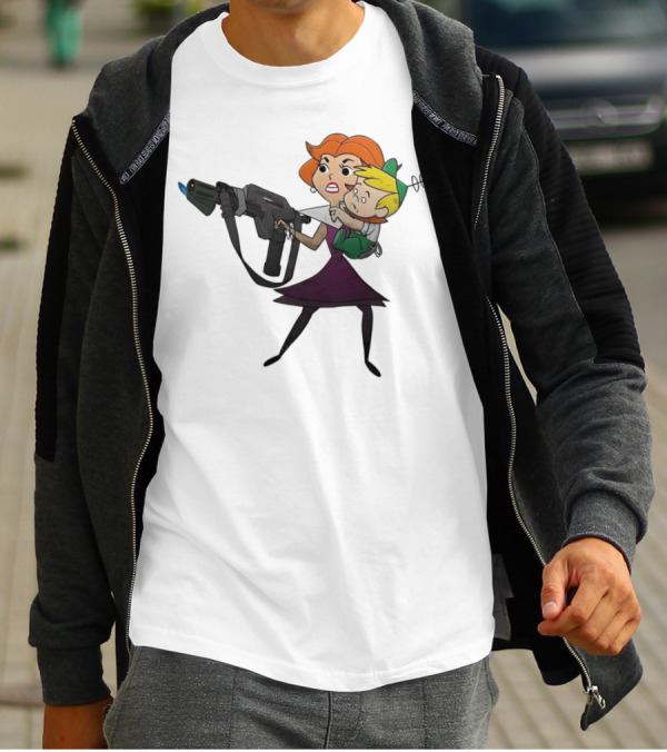 The Jetsons' Jane With Blaster Protecting Elroy Get Away From Him You B-word T-Shirt