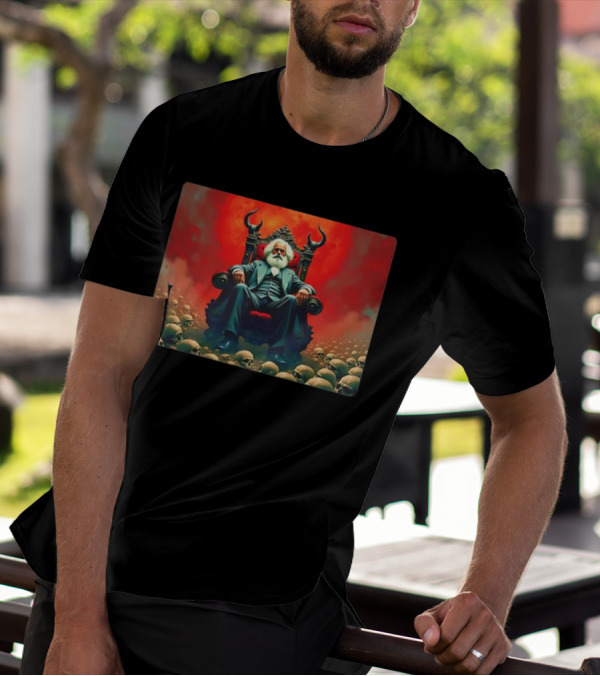 Communists Want To Abolish Intellectual Property Karl Marx Throne Of Skulls And Flames T-Shirt