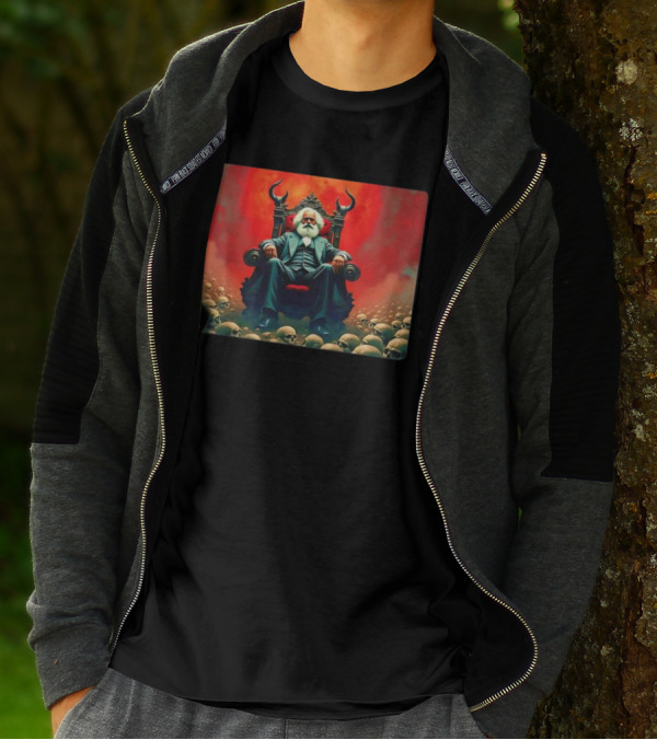 Communists Want To Abolish Intellectual Property Karl Marx Throne Of Skulls And Flames T-Shirt