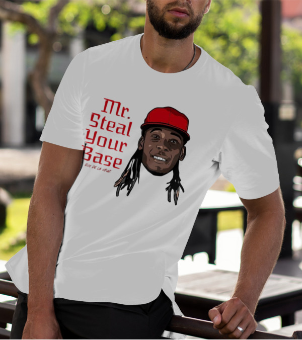 Elly De La Cruz Cincinnati Reds Mr. Steal Your Base Red Cap T-Shirt