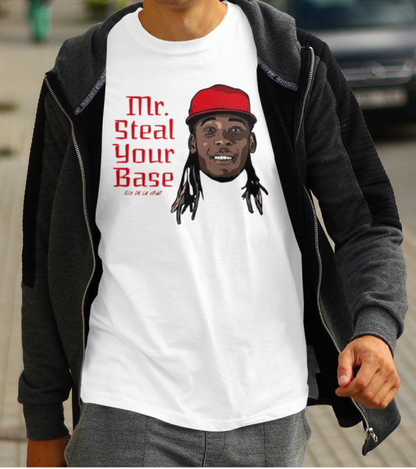 Elly De La Cruz Cincinnati Reds Mr. Steal Your Base Red Cap T-Shirt
