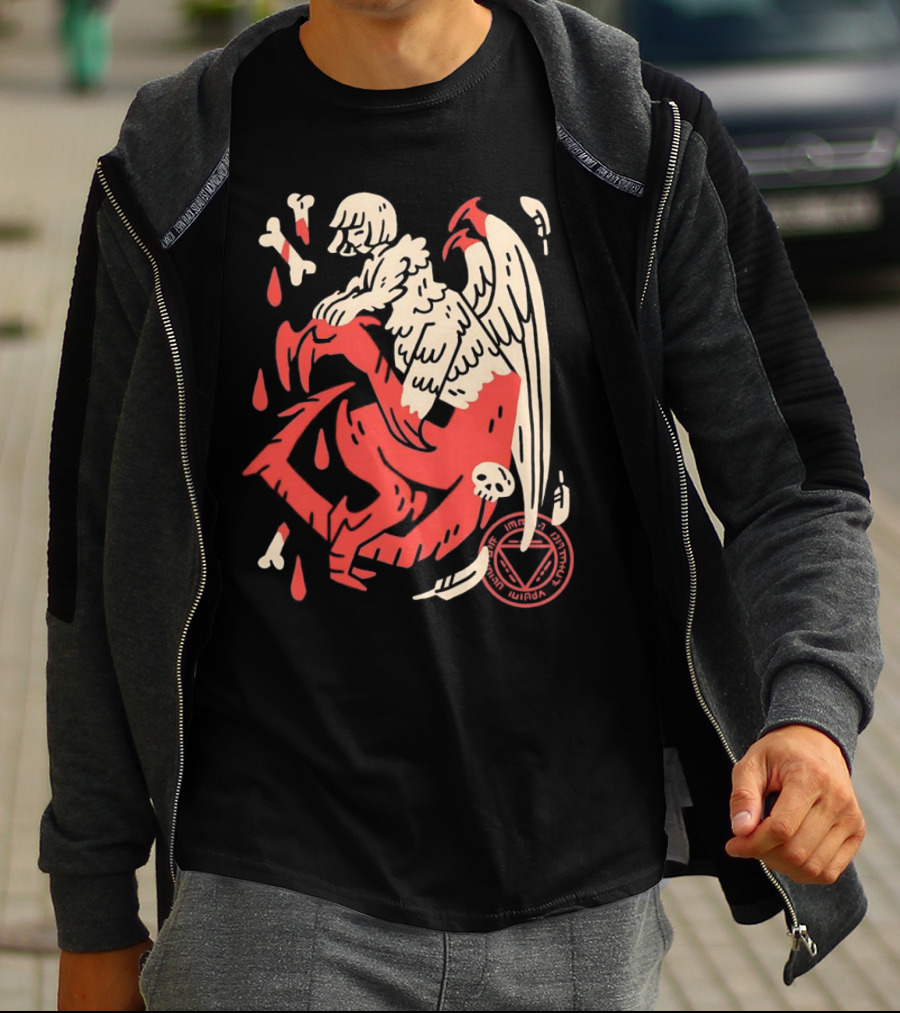 Falin Touden Dungeon Meshi Delicious In Dungeon Forbidden Magic Winged Creature With Skull And Bones T-Shirt