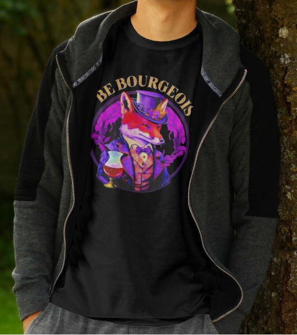 Be Bourgeois Gentleman Fox With Glass Of Wine T-Shirt