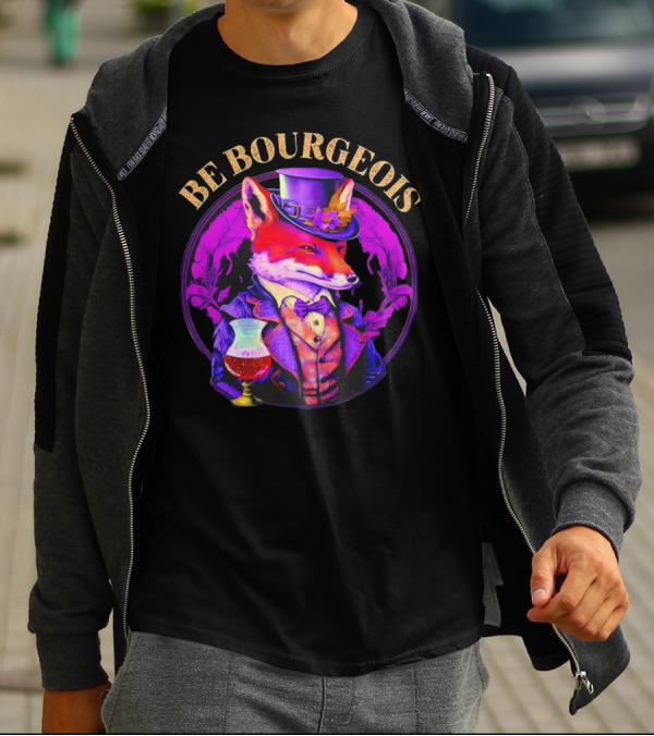 Be Bourgeois Gentleman Fox With Glass Of Wine T-Shirt