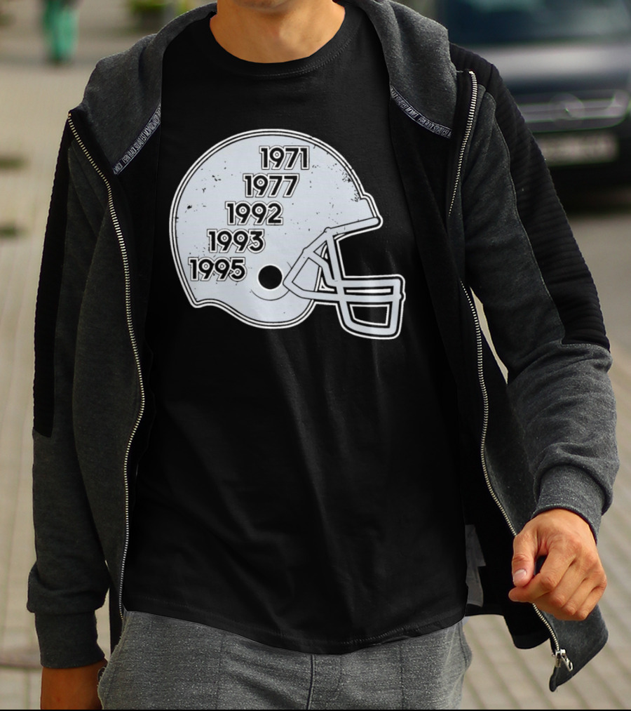 Dallas Cowboys Glory Years 5 Times Helmet 1971 1977 1992 1993 1995 T-Shirt