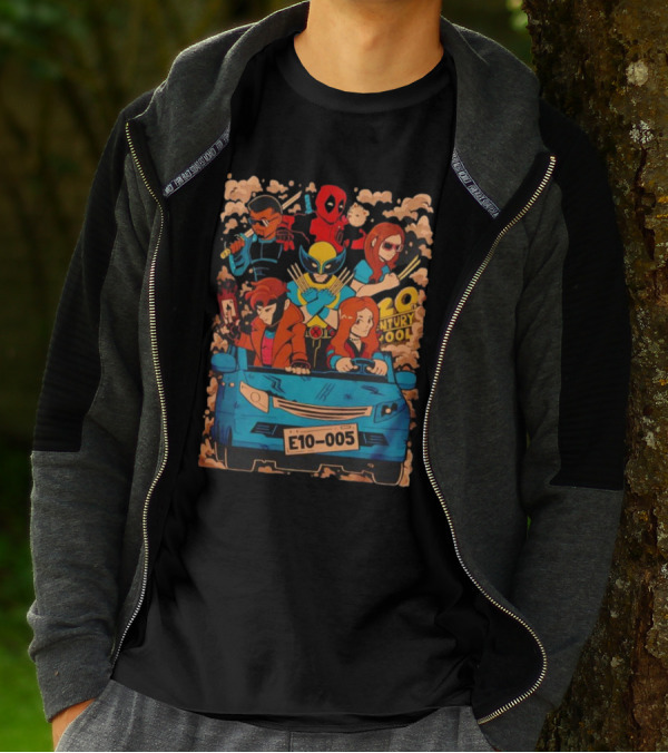 Deadpool Wolverine X-Men Multiverse Cameo 20th Century Ride Characters T-Shirt