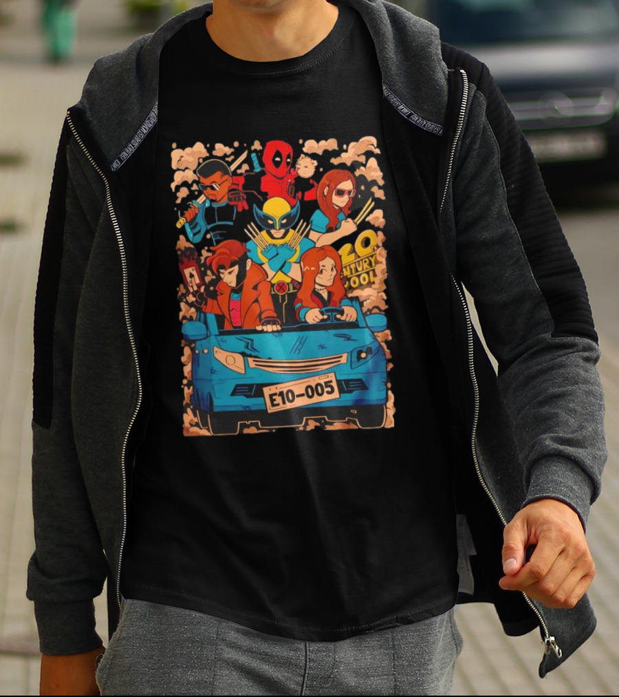 Deadpool Wolverine X-Men Multiverse Cameo 20th Century Ride Characters T-Shirt