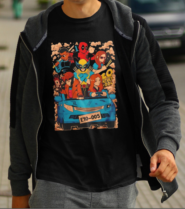 Deadpool Wolverine X-Men Multiverse Cameo 20th Century Ride Characters T-Shirt