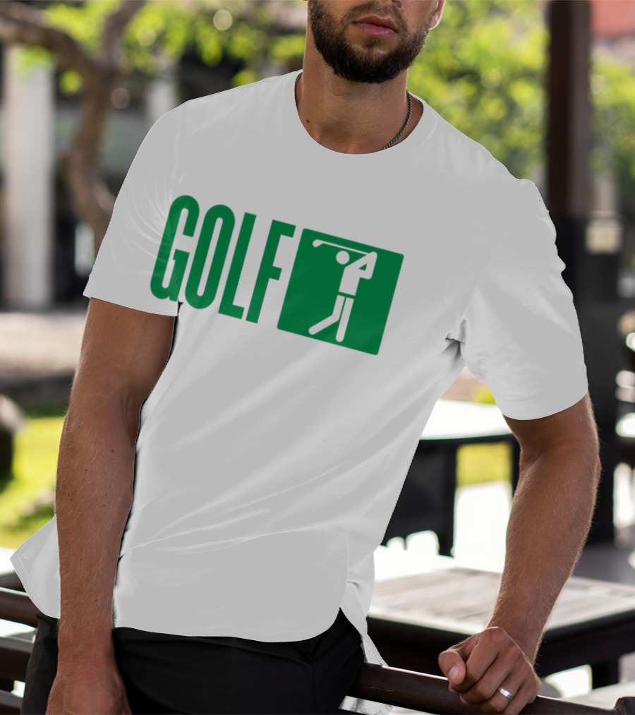 GOLF Swing Silhouette Icon Green T-Shirt