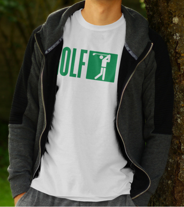 GOLF Swing Silhouette Icon Green T-Shirt