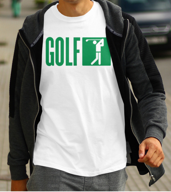 GOLF Swing Silhouette Icon Green T-Shirt