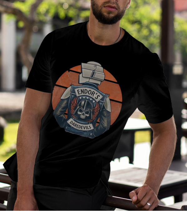 Imperial Biker Scout Club Endor’s Daredevils Vintage Skull Jacket T-Shirt