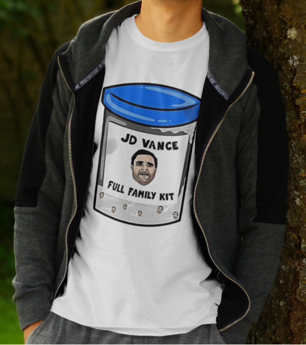 JD Vance Full Family Kit Face Jar Black Blue Lid T-Shirt