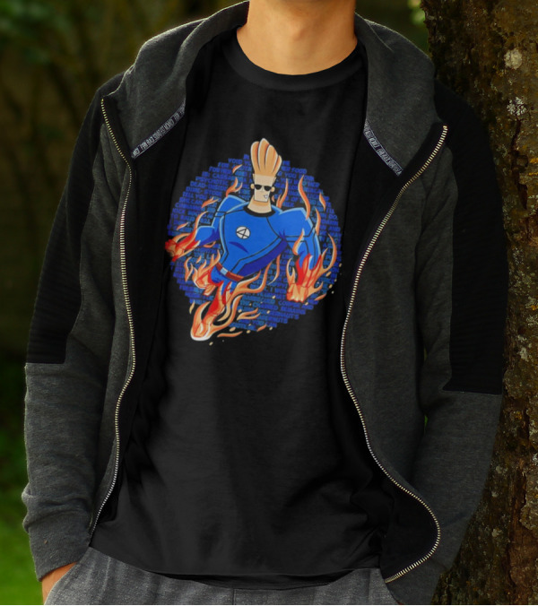 Johnny Bravo Meets Johnny Storm Flame On Momma T-Shirt