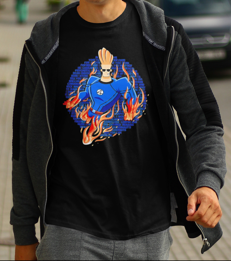 Johnny Bravo Meets Johnny Storm Flame On Momma T-Shirt