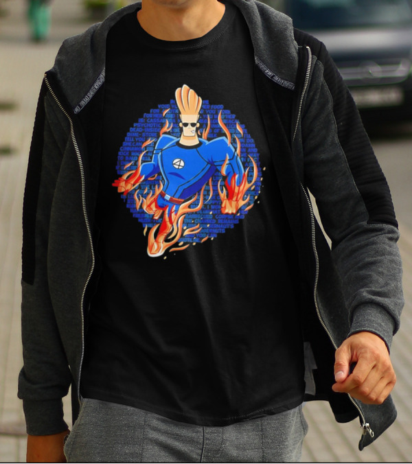 Johnny Bravo Meets Johnny Storm Flame On Momma T-Shirt