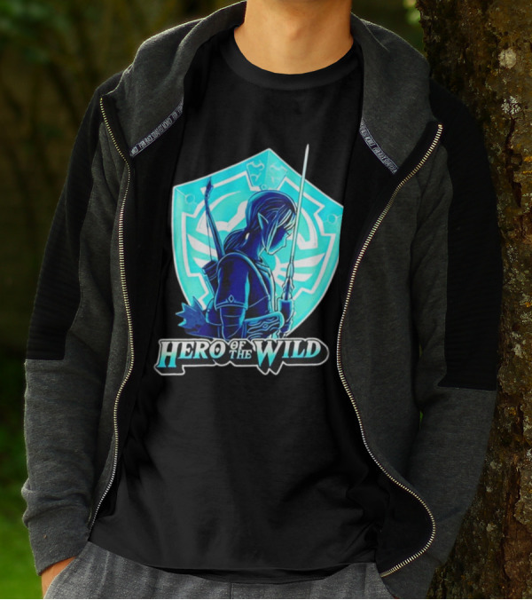 Hero Of The Wild Legend Of Zelda Link Blue Sword And Shield T-Shirt