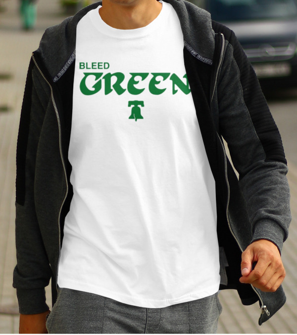Philadelphia Eagles Bleed Green Liberty Bell T-Shirt