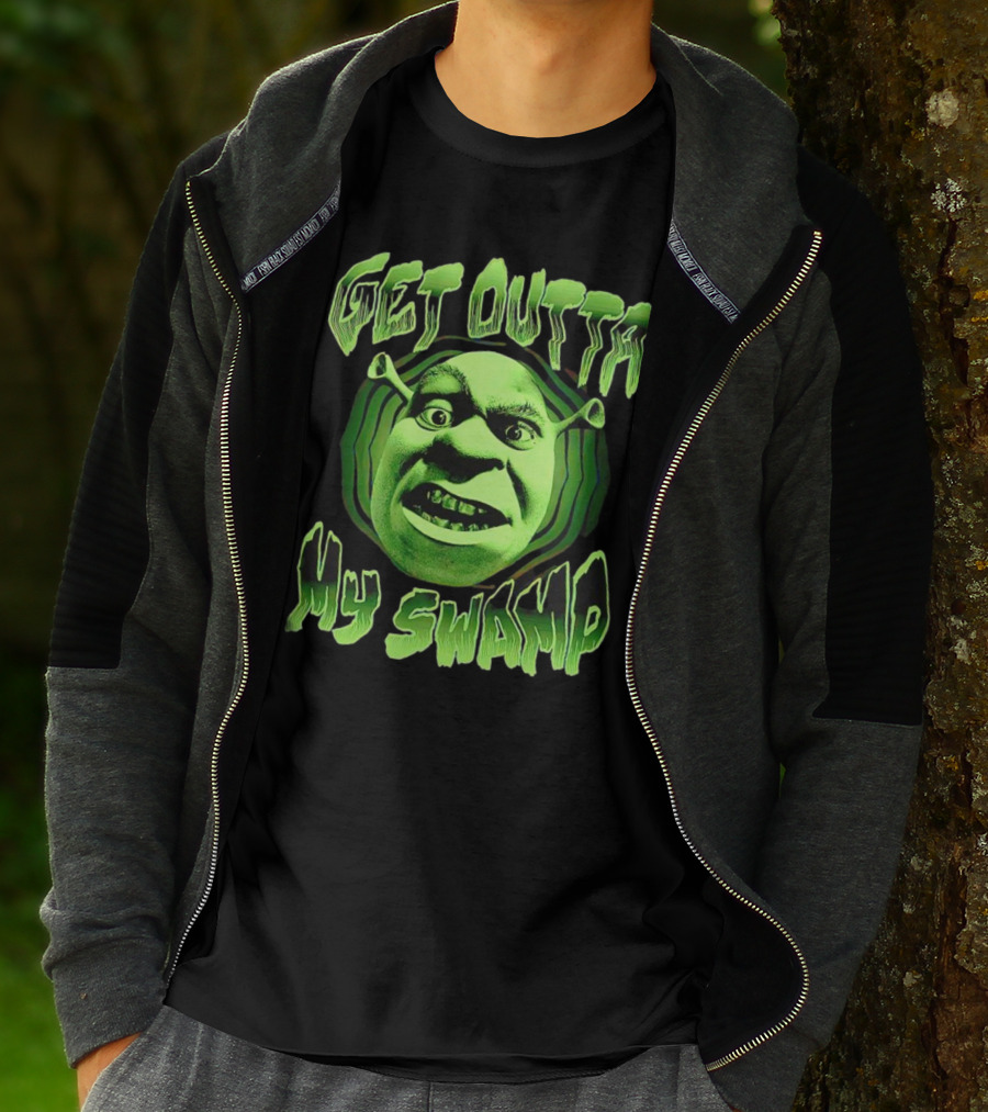 Get Outta My Swamp Shrek Face T-Shirt