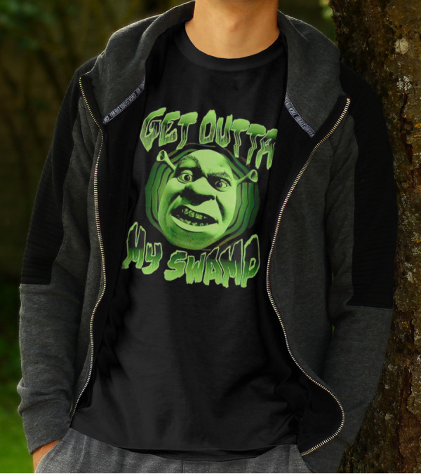 Get Outta My Swamp Shrek Face T-Shirt