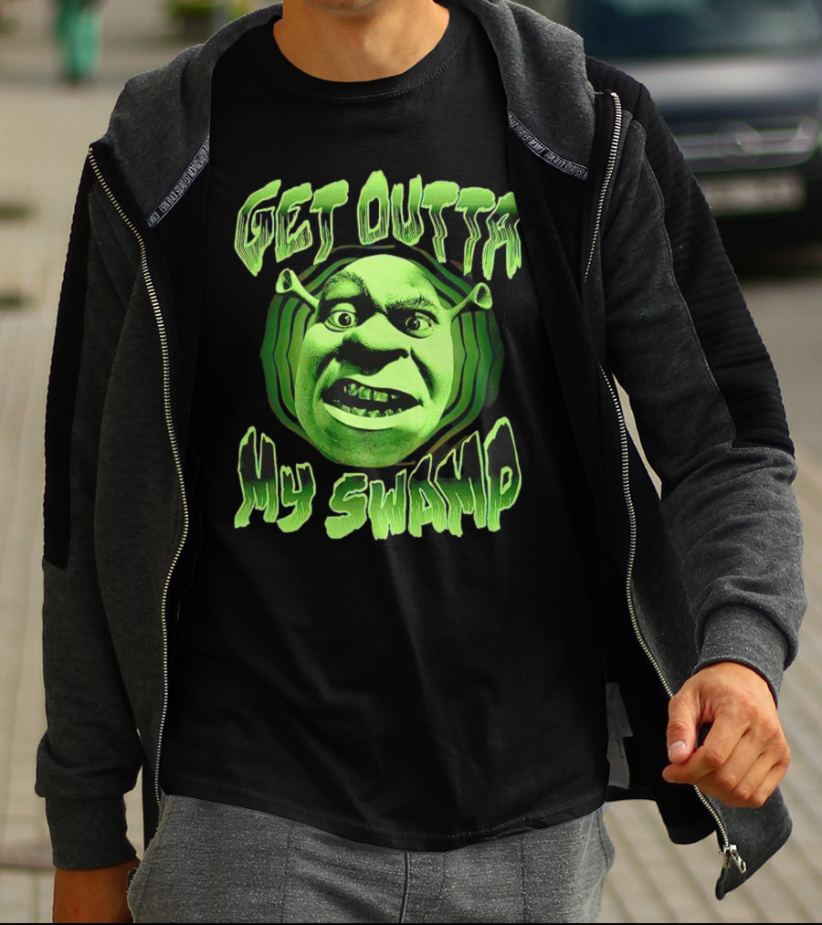 Get Outta My Swamp Shrek Face T-Shirt