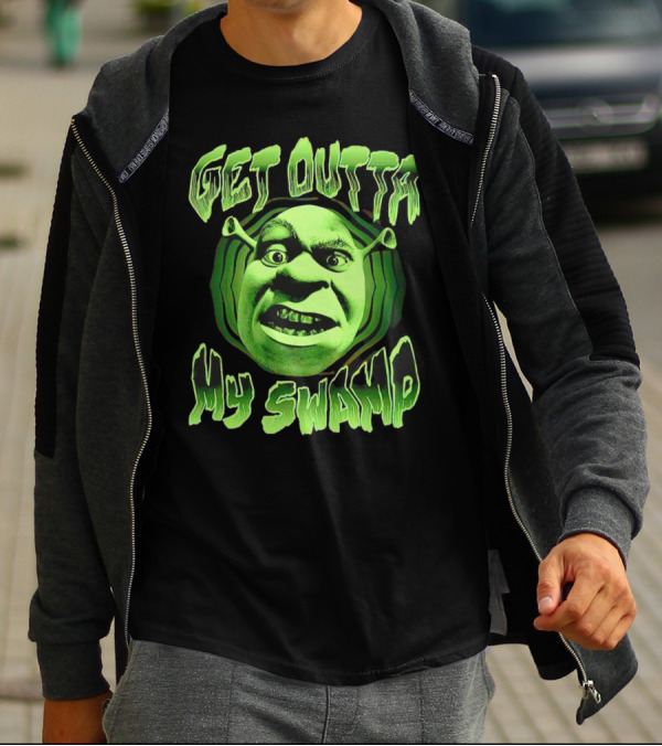 Get Outta My Swamp Shrek Face T-Shirt