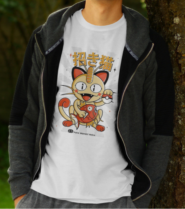 Meowth Poke Maneki Neko 招き猫 T-Shirt