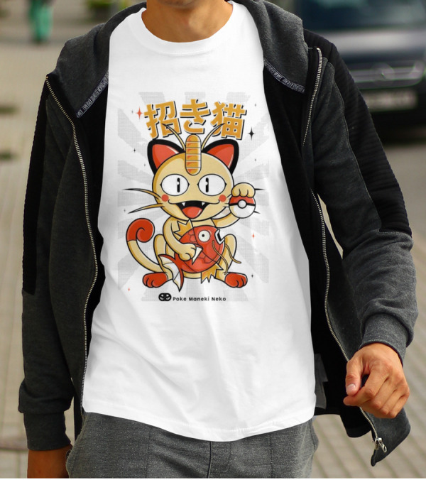 Meowth Poke Maneki Neko 招き猫 T-Shirt