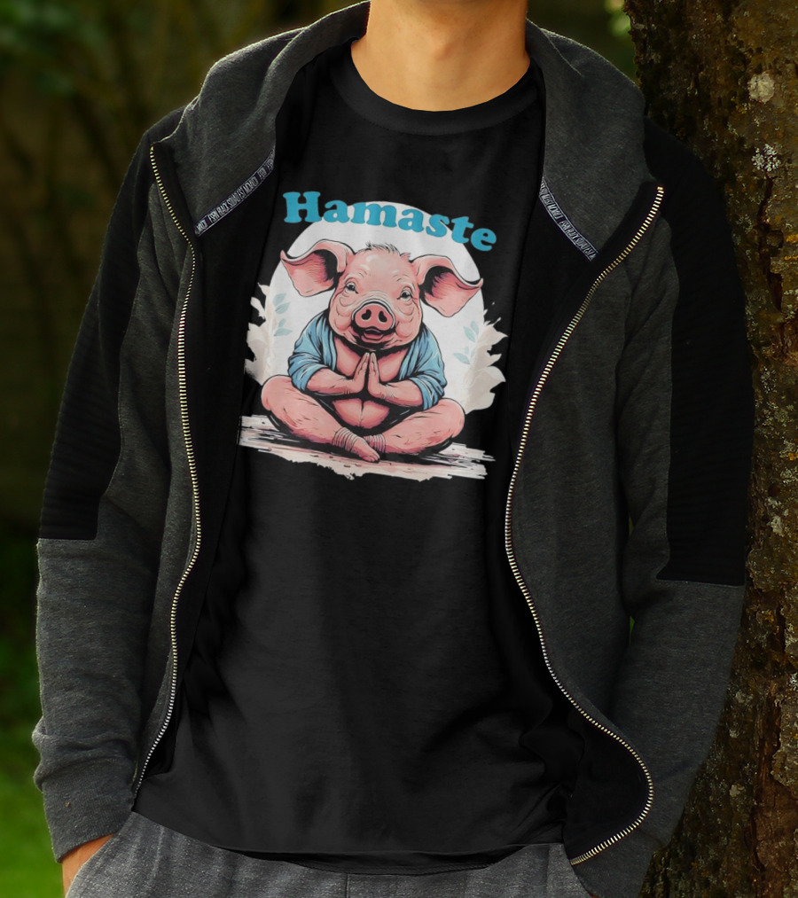 Hamaste Schwein Yoga Namaste Nationaler Humor T-Shirt
