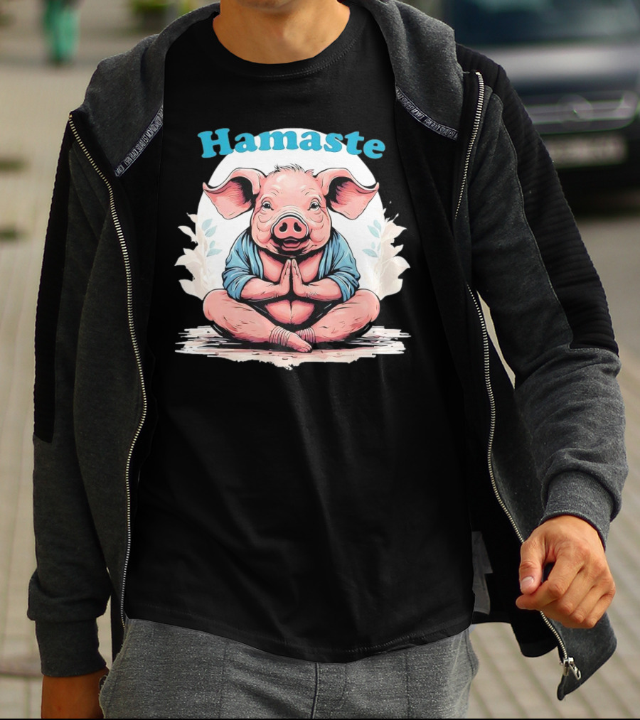 Hamaste Schwein Yoga Namaste Nationaler Humor T-Shirt