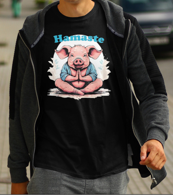 Hamaste Schwein Yoga Namaste Nationaler Humor T-Shirt