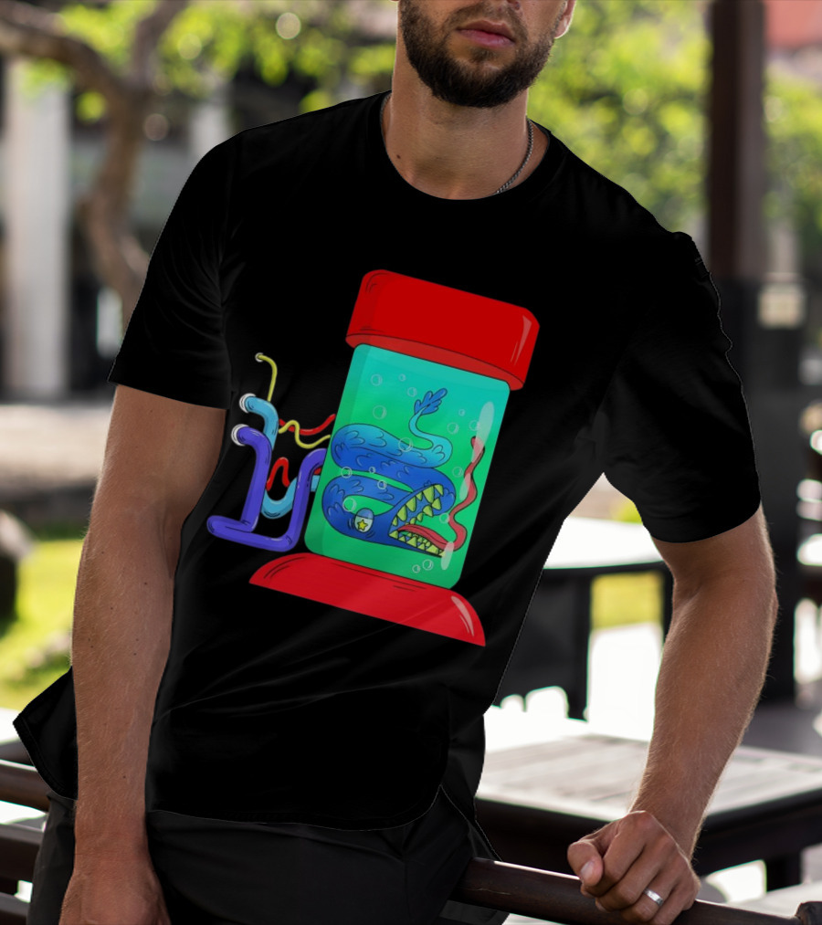 Viper In Colorful Science Lab Jar With Tubes T-Shirt
